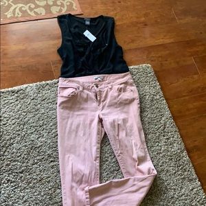 So comfy! Light pink CAbi jeans